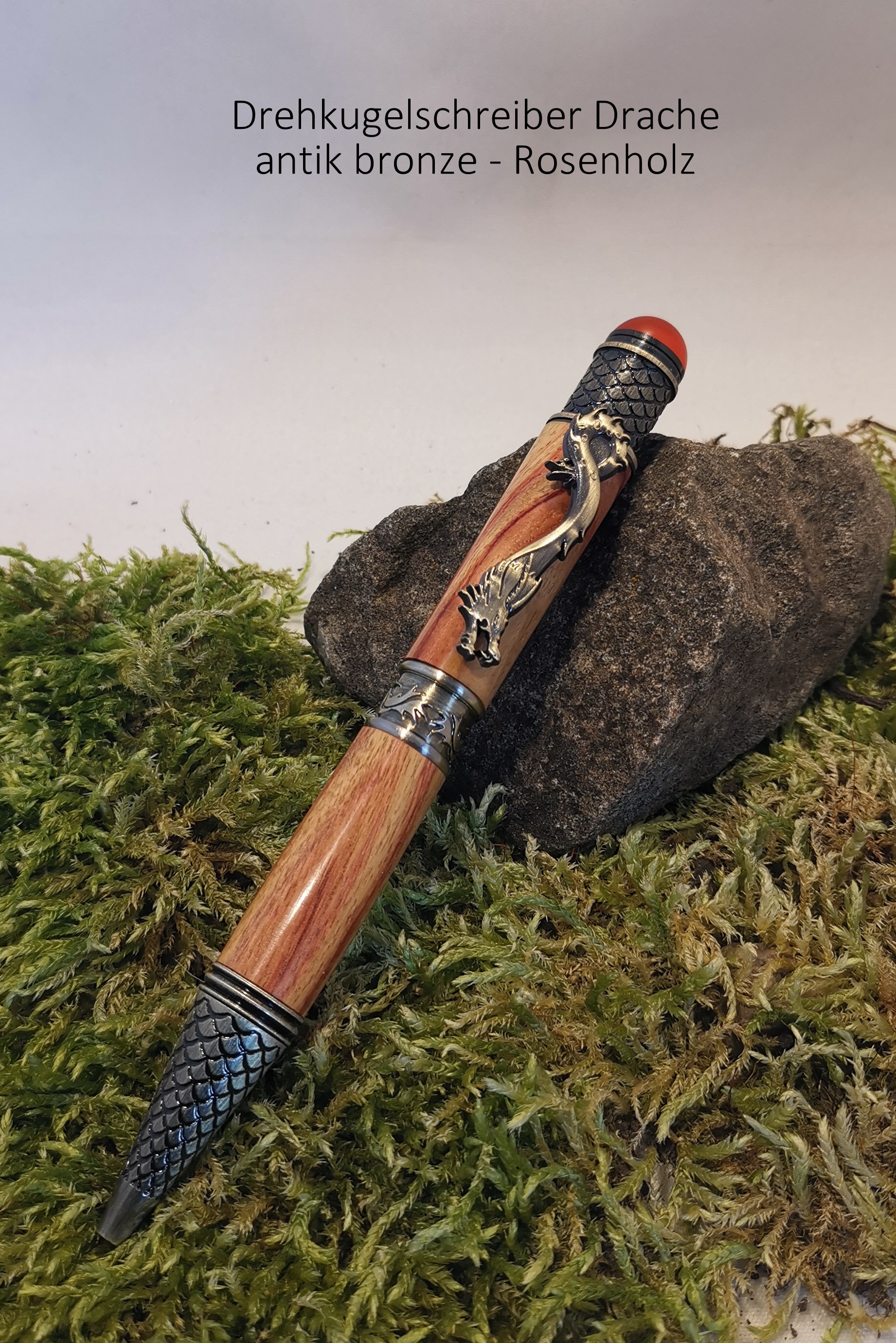 KS Drache antik bronze Rosenholz