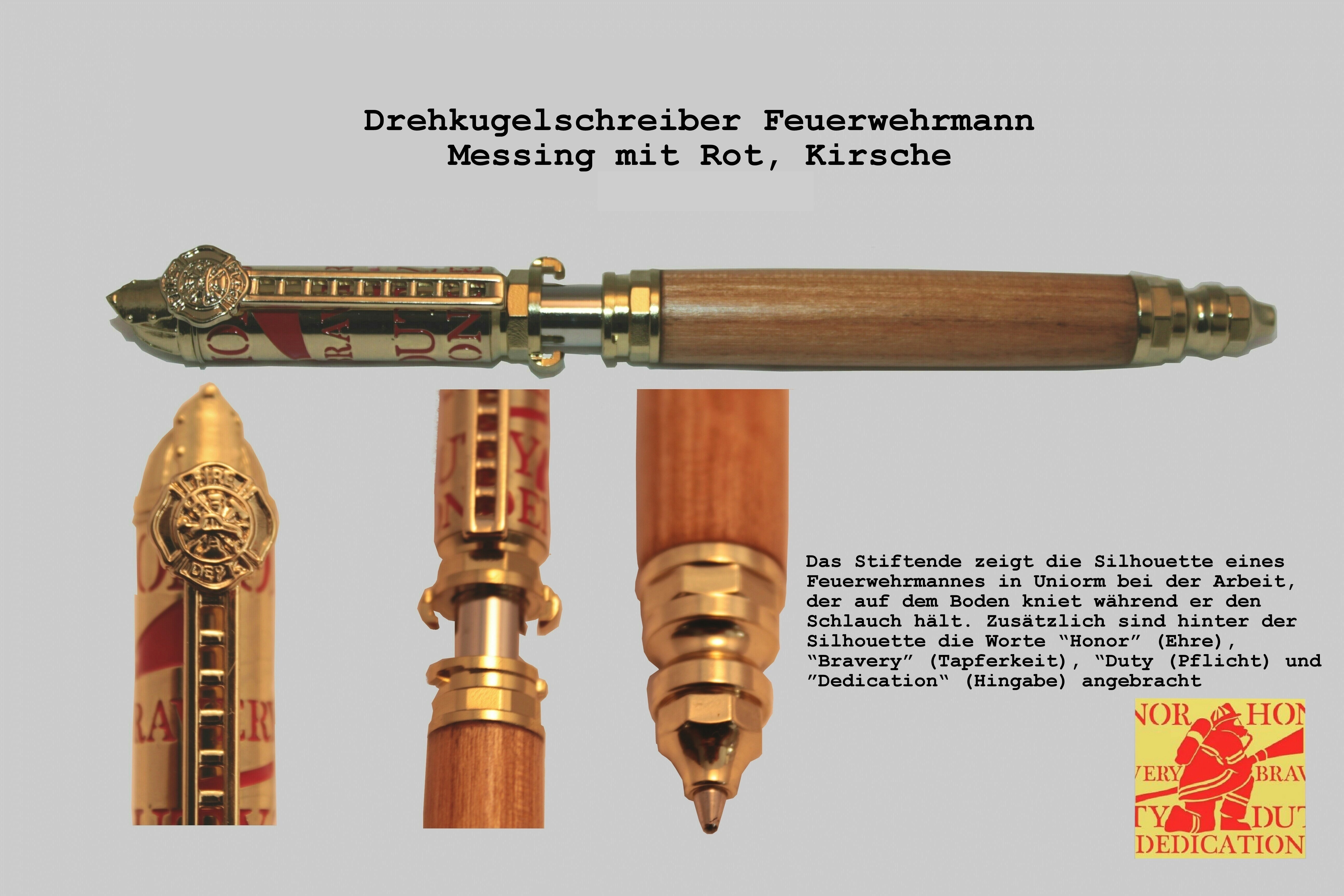 KS Feuerwehrmann Messing rot Kirsche