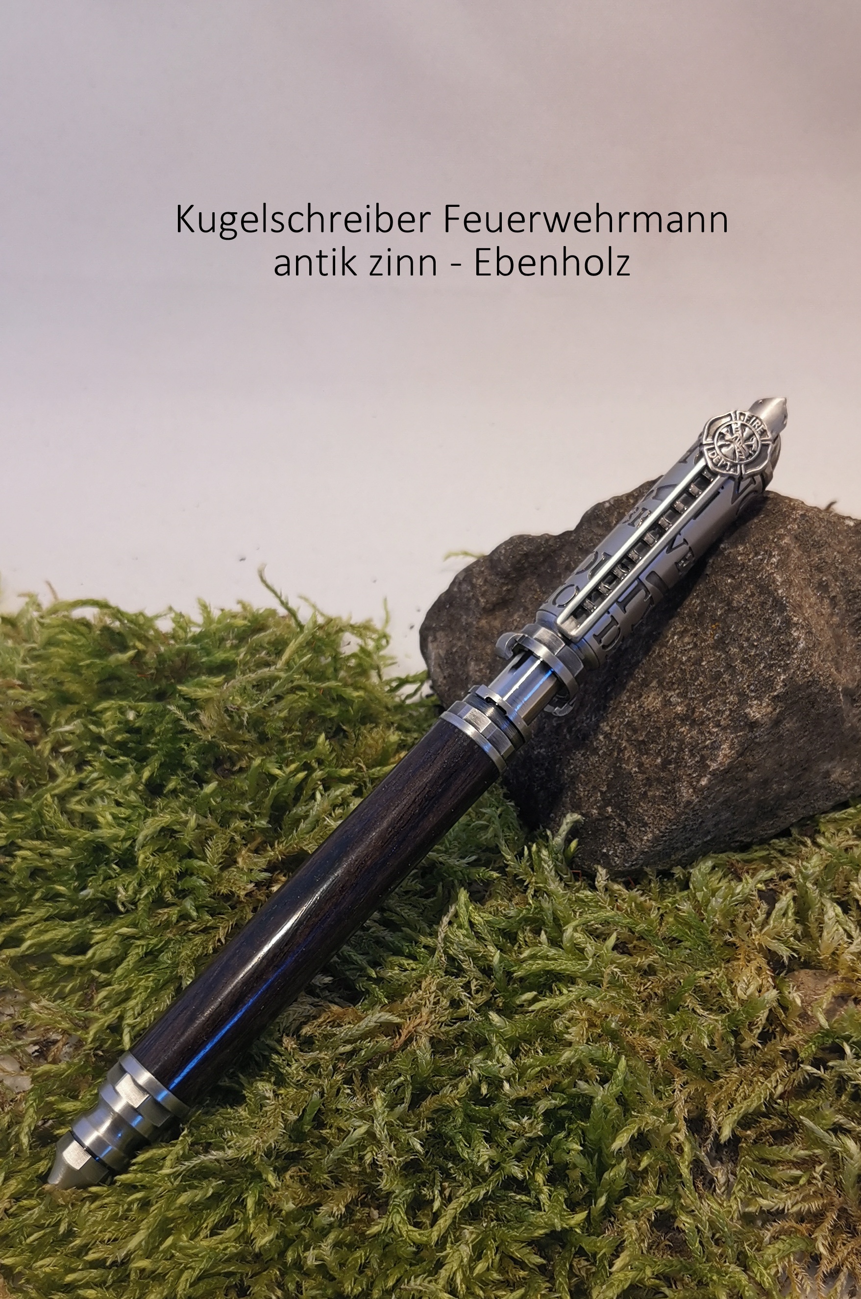 KS Feuerwehrmann antik zinn Ebenholz